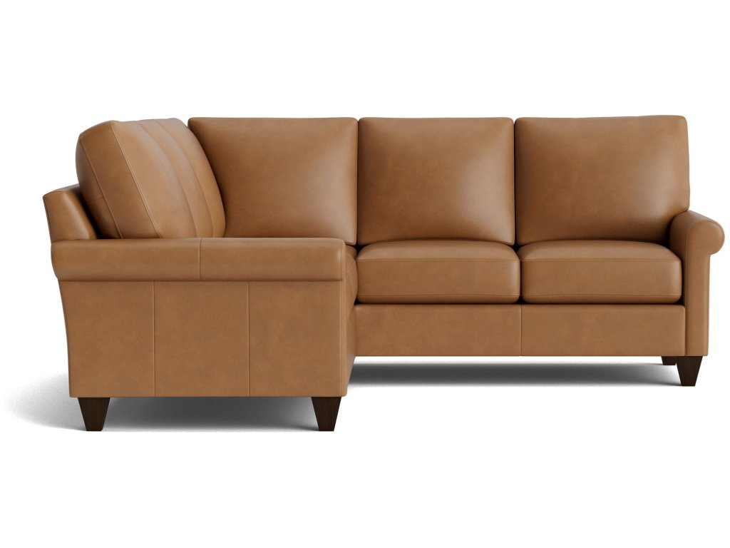 True Custom® Leather Roll Arm L-Shaped Sectional - image 1