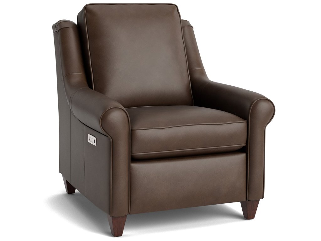 Magnificent Motion Leather Roll Arm Power Wall Recliner - image 1