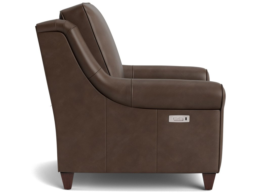 Magnificent Motion Leather Roll Arm Power Wall Recliner - image 2