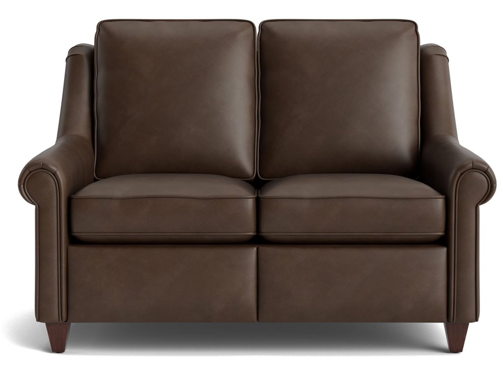 Magnificent Motion Leather Panel Arm Reclining Loveseat - main image