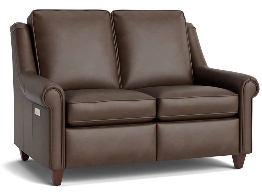 Magnificent Motion Leather Panel Arm Reclining Loveseat - image 1