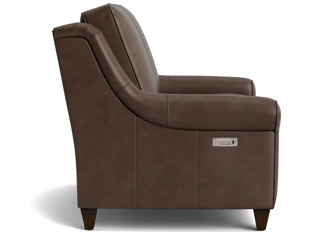Magnificent Motion Leather Roll Arm Reclining Loveseat - image 2