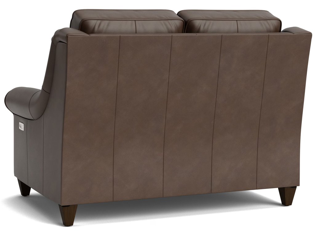 Magnificent Motion Leather Roll Arm Reclining Loveseat - image 4