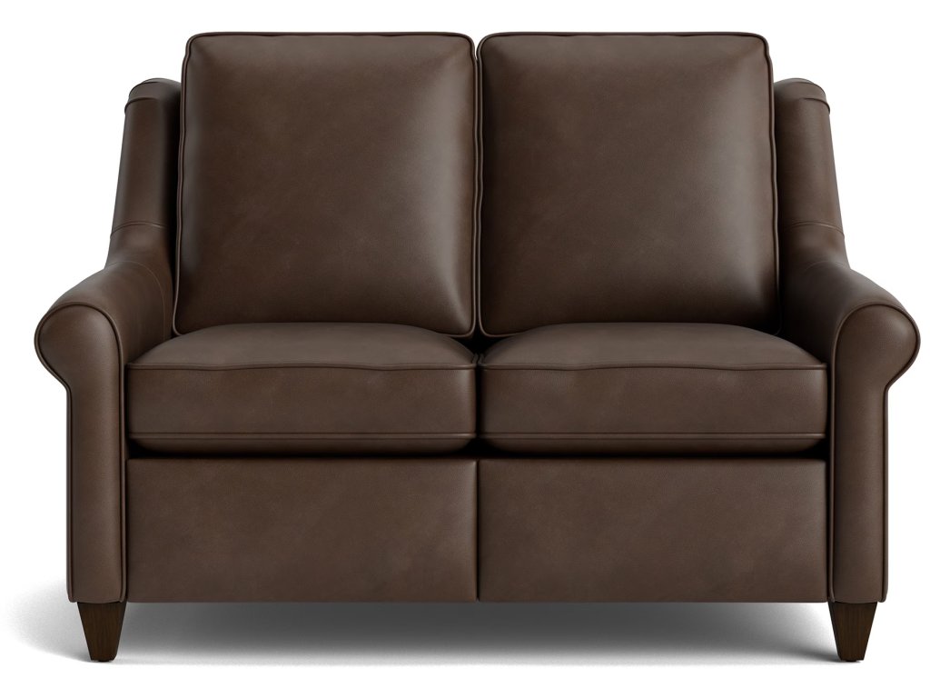 Magnificent Motion Leather Roll Arm Reclining Loveseat - main image