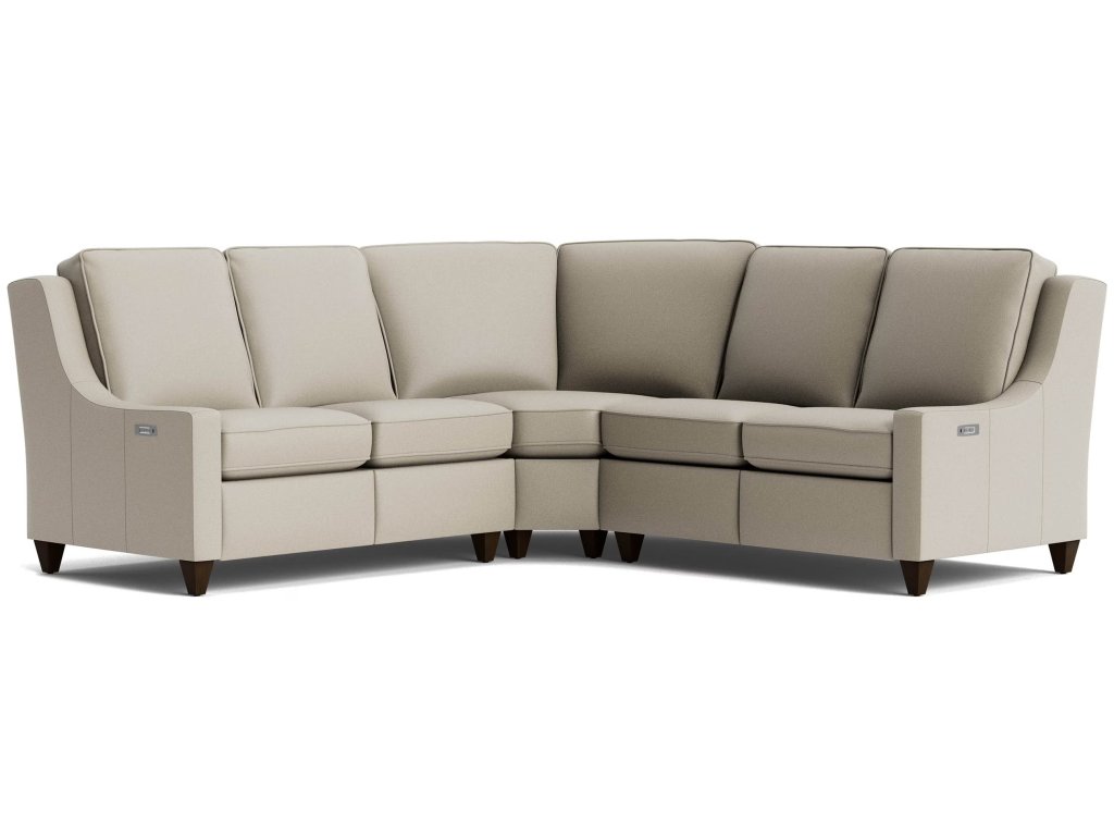 Magnificent Motion Leather Slope Arm Reclining Sectional - main image