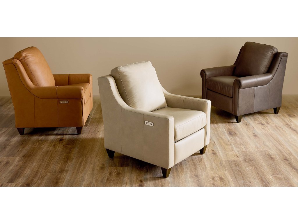 Magnificent Motion Leather Panel Arm Power Wall Recliner - image 1