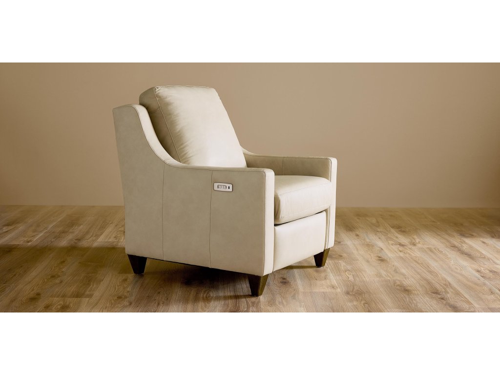 Magnificent Motion Leather Slope Arm Power Wall Recliner - image 1