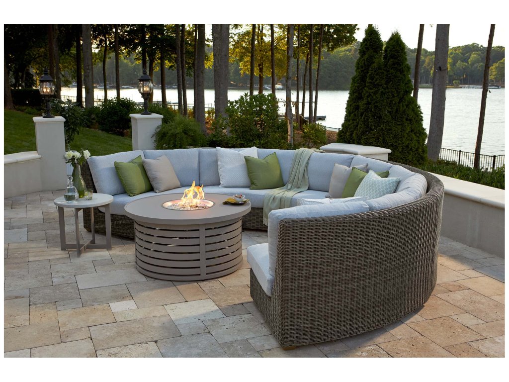 Contempo Round Fire Table with Wind Screen - image 1