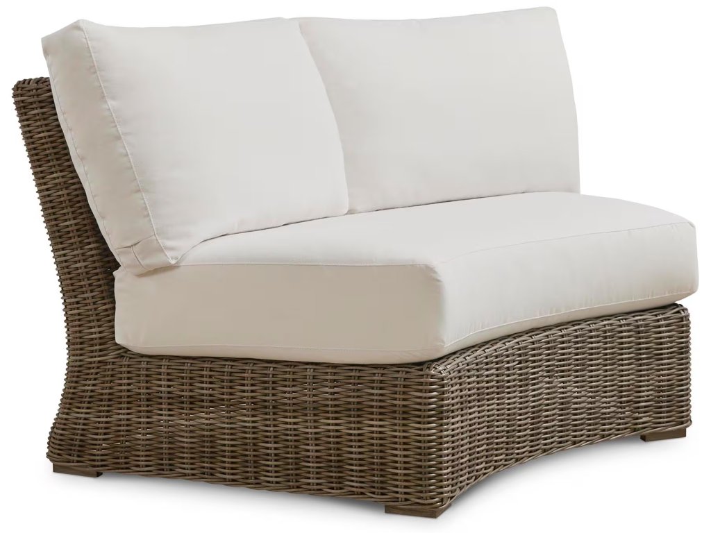 Huntington Outdoor Wicker Curved Armless Loveseat - main image