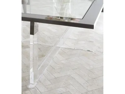 Bastian Coffee Table in Clear Acrylic and Gunmetal Polished Stainless Steel - Alternative View