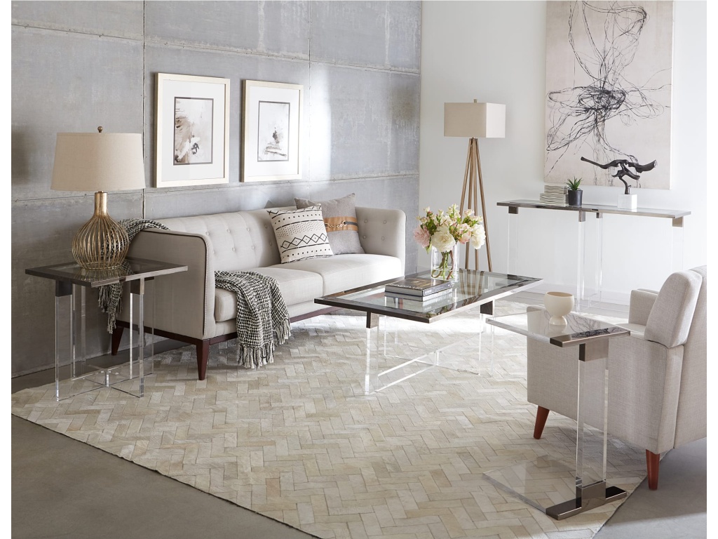 Bastian Coffee Table in Clear Acrylic and Gunmetal Polished Stainless Steel - image 2