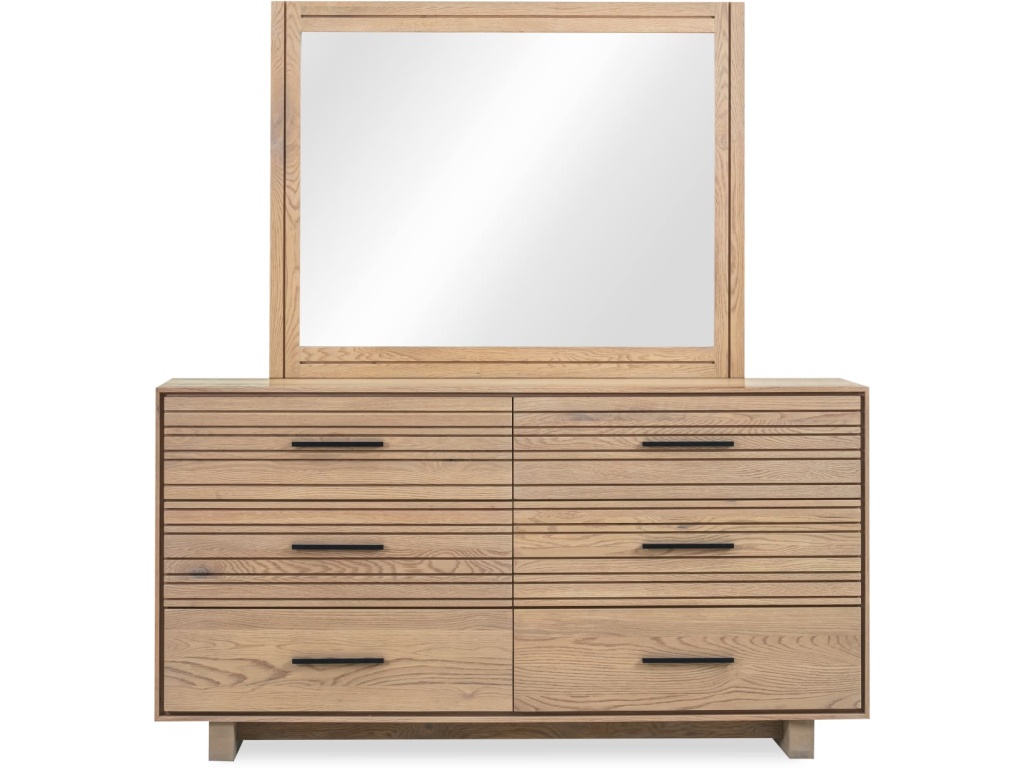 Batten Six Drawer Slatted Dresser in Blonde Oak - image 2