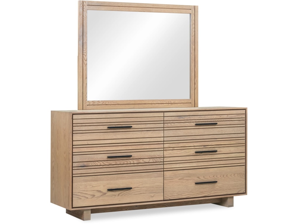 Batten Six Drawer Slatted Dresser in Blonde Oak - image 3