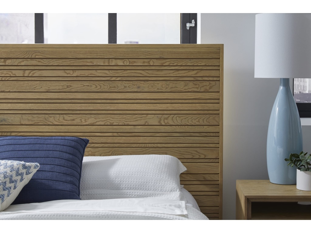 Batten Solid Oak Slatted Platform Bed in Blonde - main image