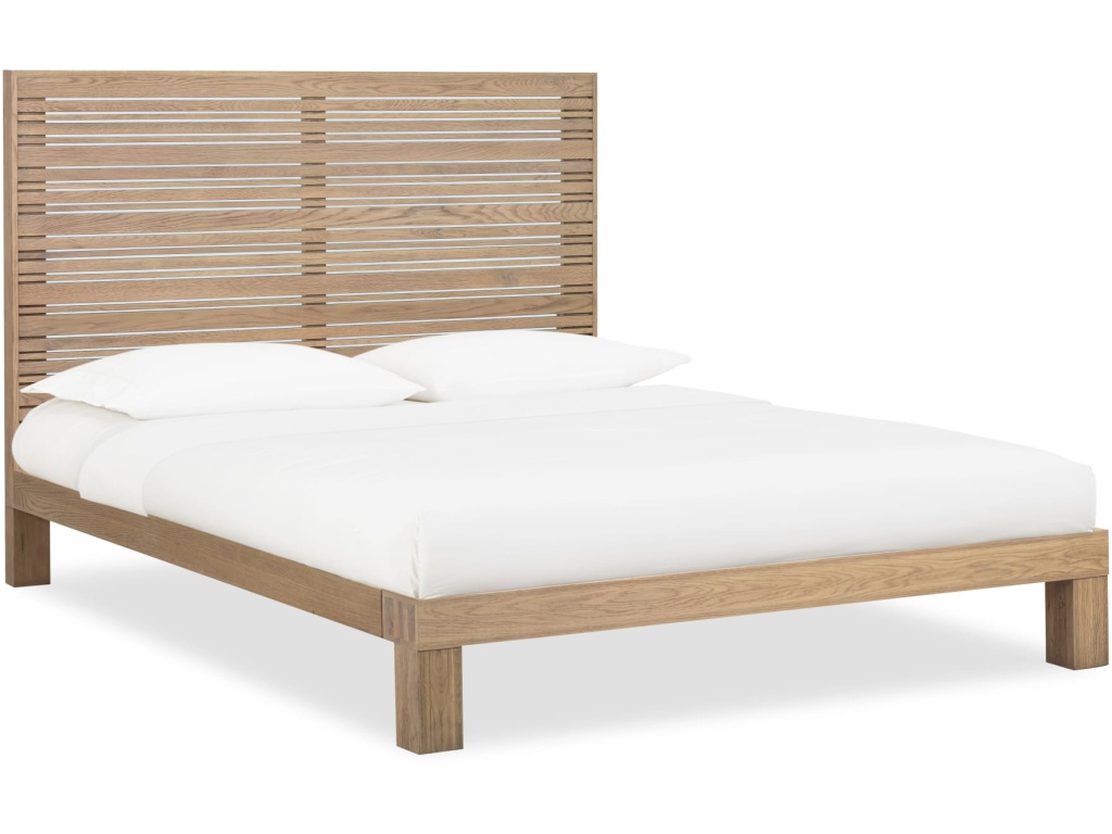 Batten Solid Oak Slatted Platform Bed in Blonde - image 3