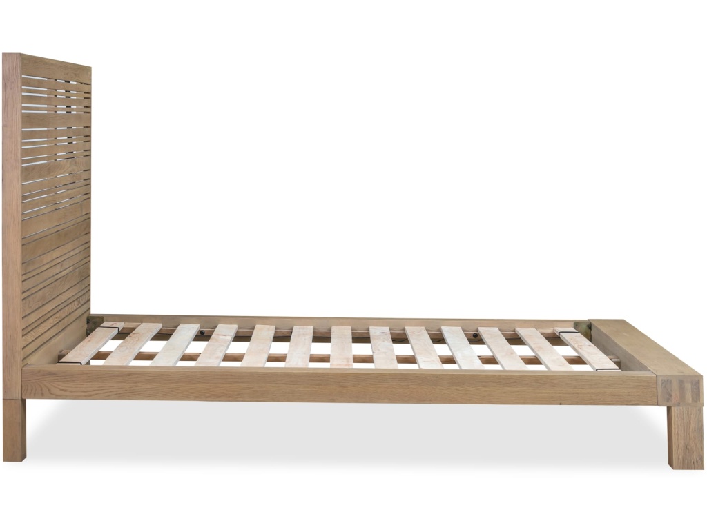 Batten Solid Oak Slatted Platform Bed in Blonde - image 5