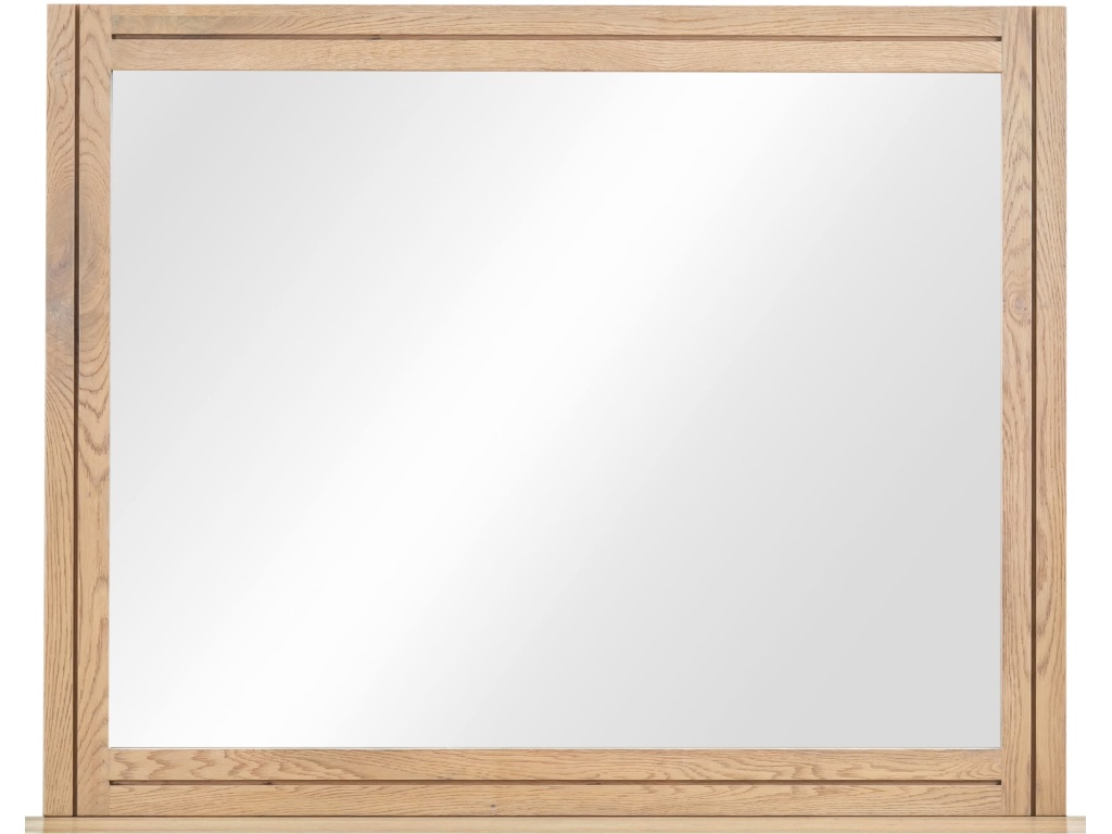 Batten Solid Wood and Mirrored Glass Wall or Dresser Mirror in Blonde Oak - image 1