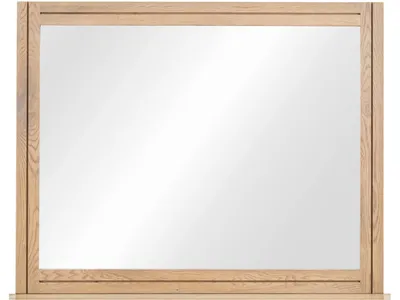 Batten Solid Wood and Mirrored Glass Wall or Dresser Mirror in Blonde Oak - Alternative View