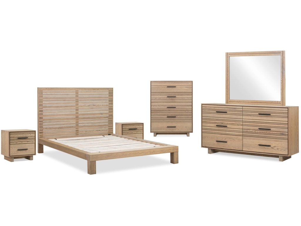 Batten Two Drawer One Shelf USB-Charging Nightstand in Blonde Oak - image 4