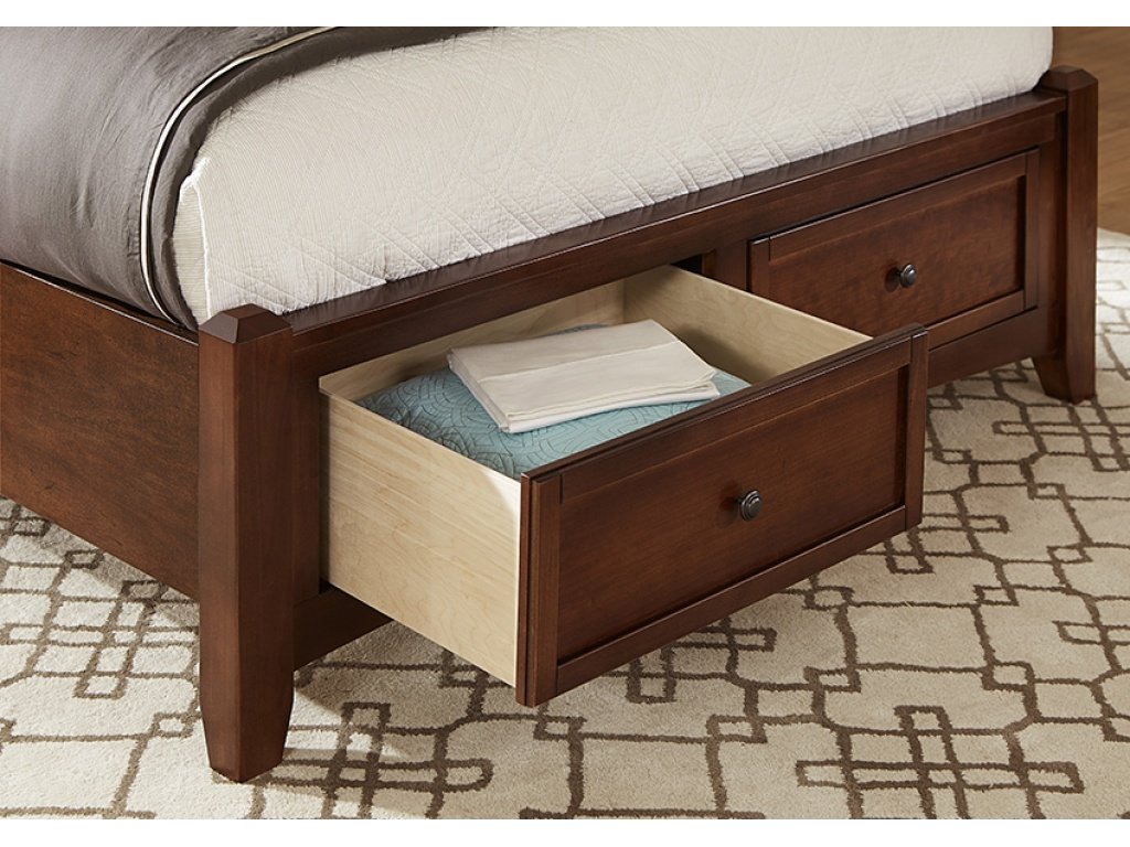 Full ,Queen, & King Mansion Storage Bed - Cherry Finish - image 4