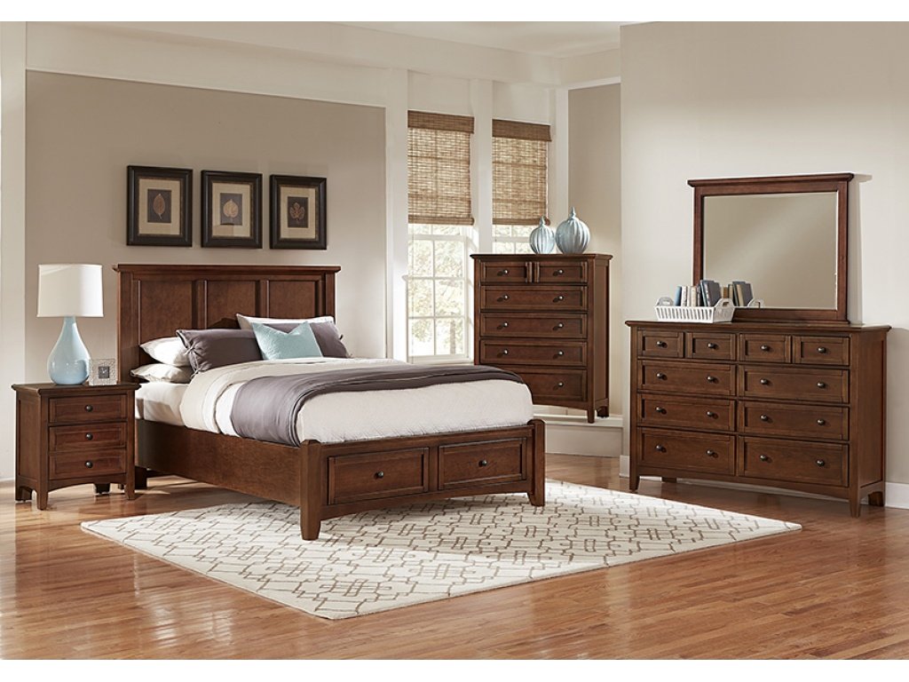 Full ,Queen, & King Mansion Storage Bed - Cherry Finish - image 2