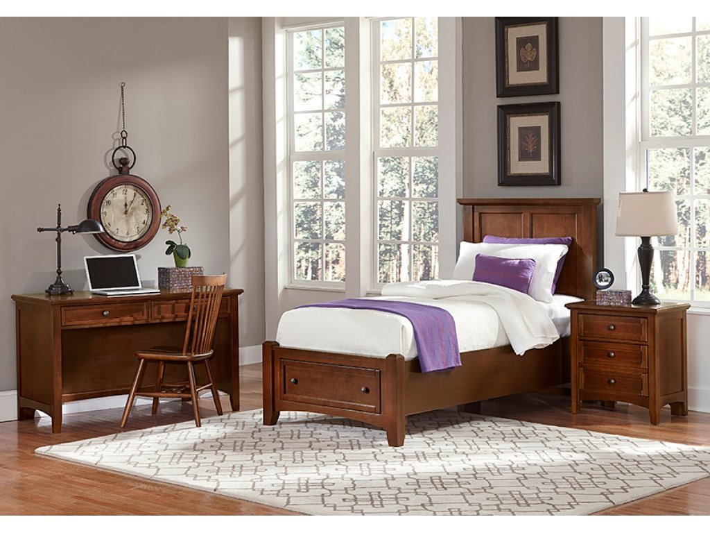 Twin Mansion Storage Bed - Cherry Finish - image 3