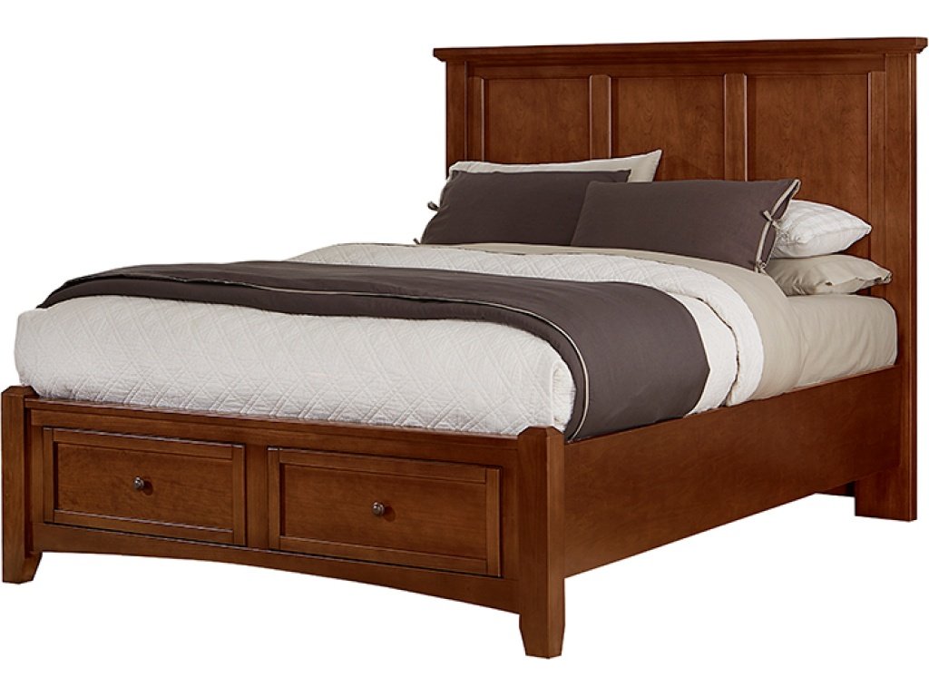 Full ,Queen, & King Mansion Storage Bed - Cherry Finish - main image