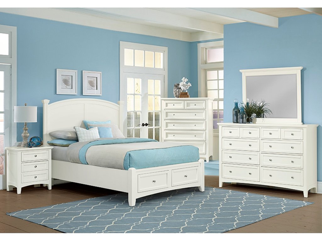 Queen & King Poster Storage Bed - White Finish - image 1