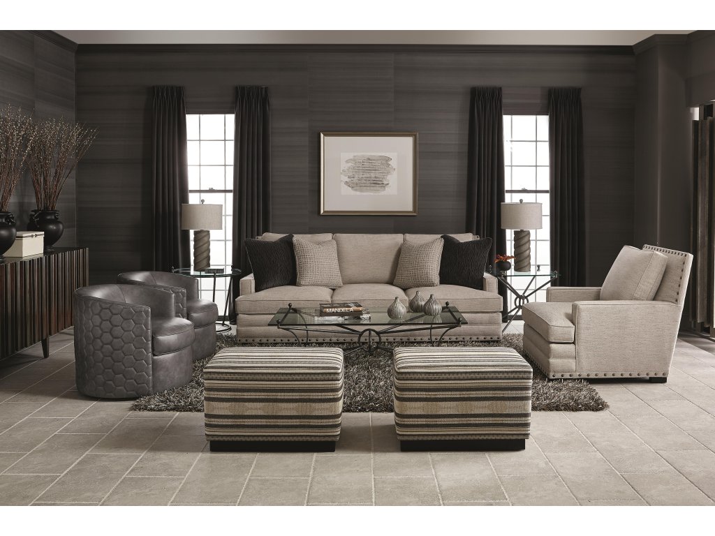 Merino Fabric Cocktail Ottoman - image 1