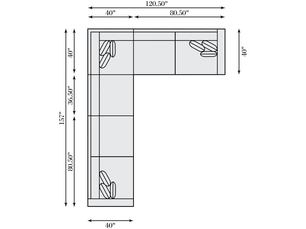 Helena Fabric Sectional Metal Foot - image 4