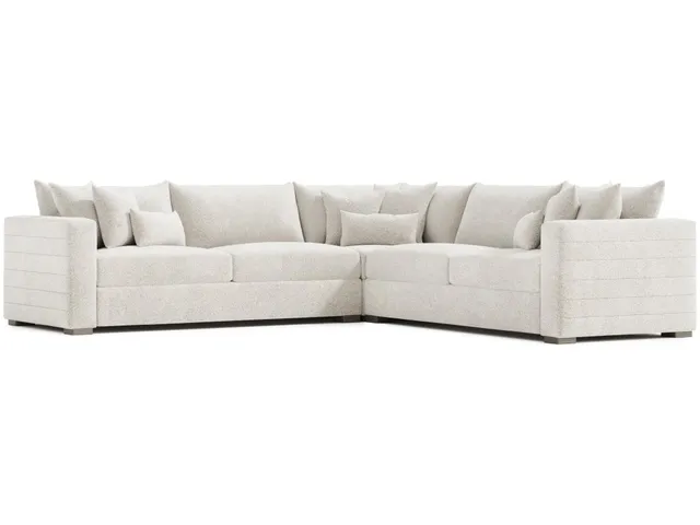 Helena Fabric Sectional Wood Foot