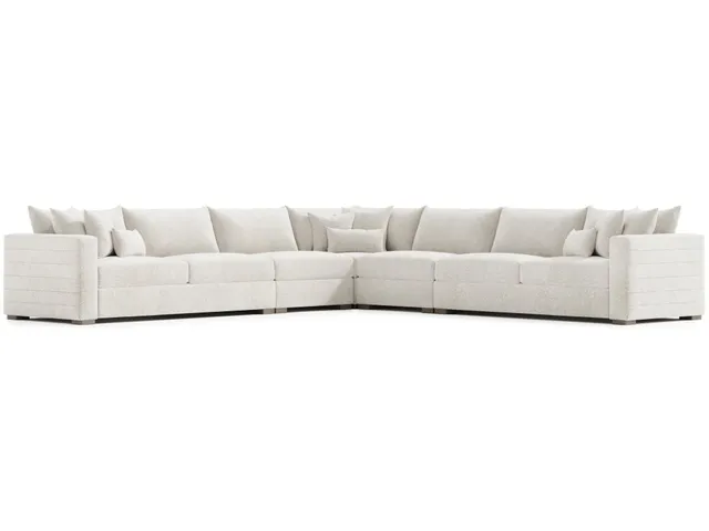 Helena Fabric Sectional Wood Foot - Alternative View