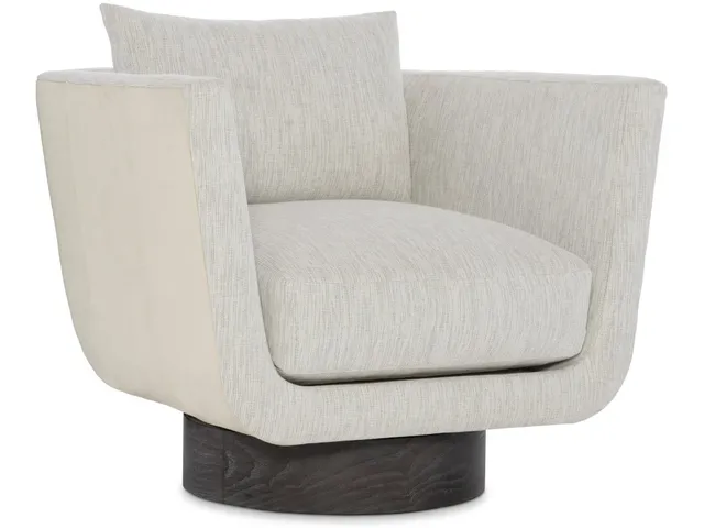 Gemma Leather-Fabric Swivel Chair