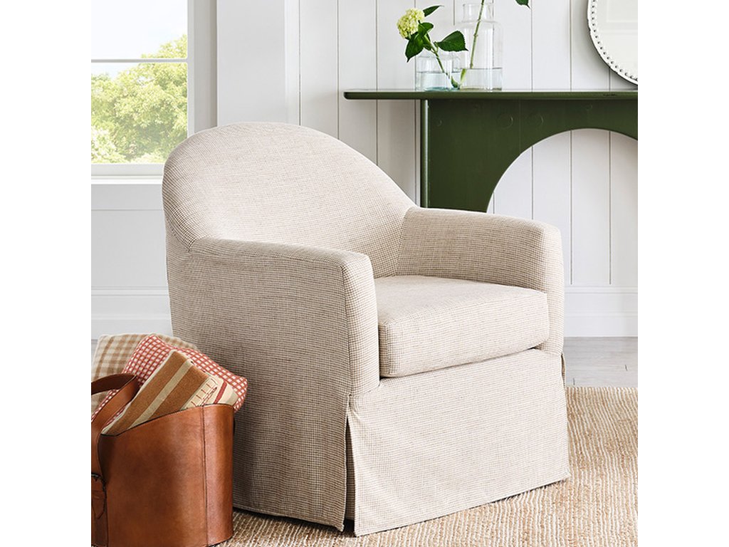 Meg Classic Slipcovered Look Swivel Chair - image 8