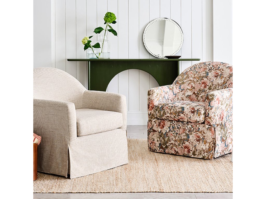 Meg Classic Slipcovered Look Swivel Chair - image 6