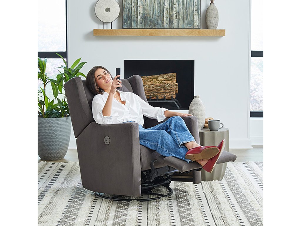 Lillian Modern Styled Swivel Glider Recliner - image 9