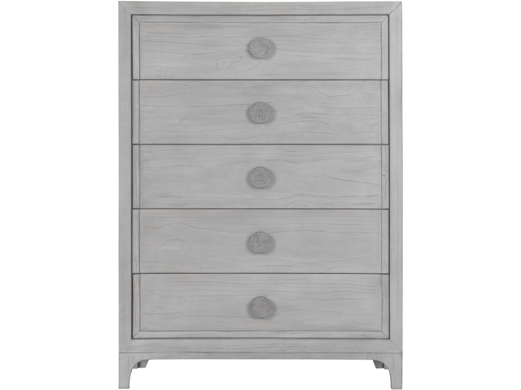 Boho Chic Five-Drawer Chest in Washed White (2024) - image 2