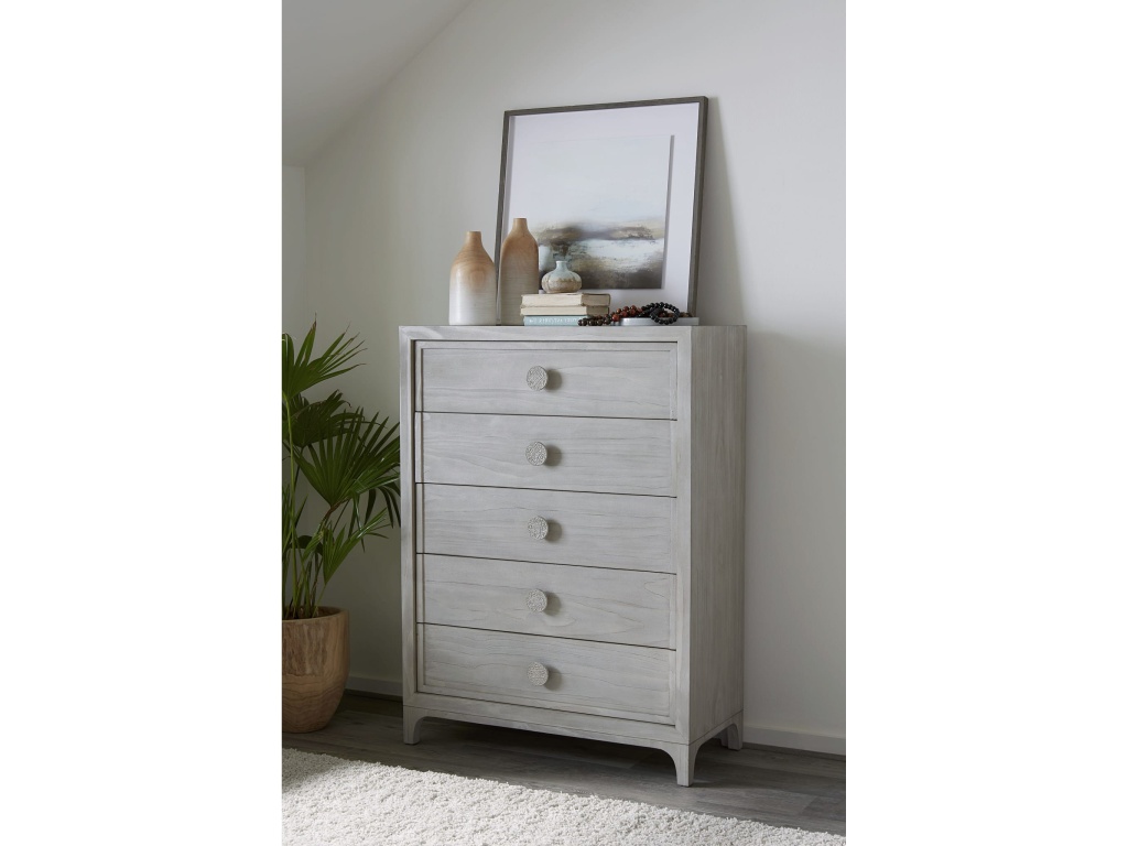 Boho Chic Five-Drawer Chest in Washed White (2024) - image 4