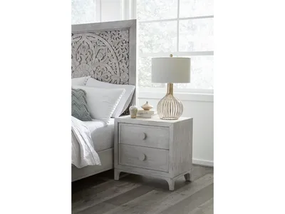 Boho Chic Nighstand in Washed White