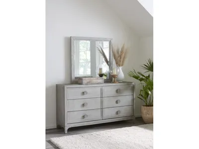 Boho Chic Six-Drawer Dresser in Washed White (2024)