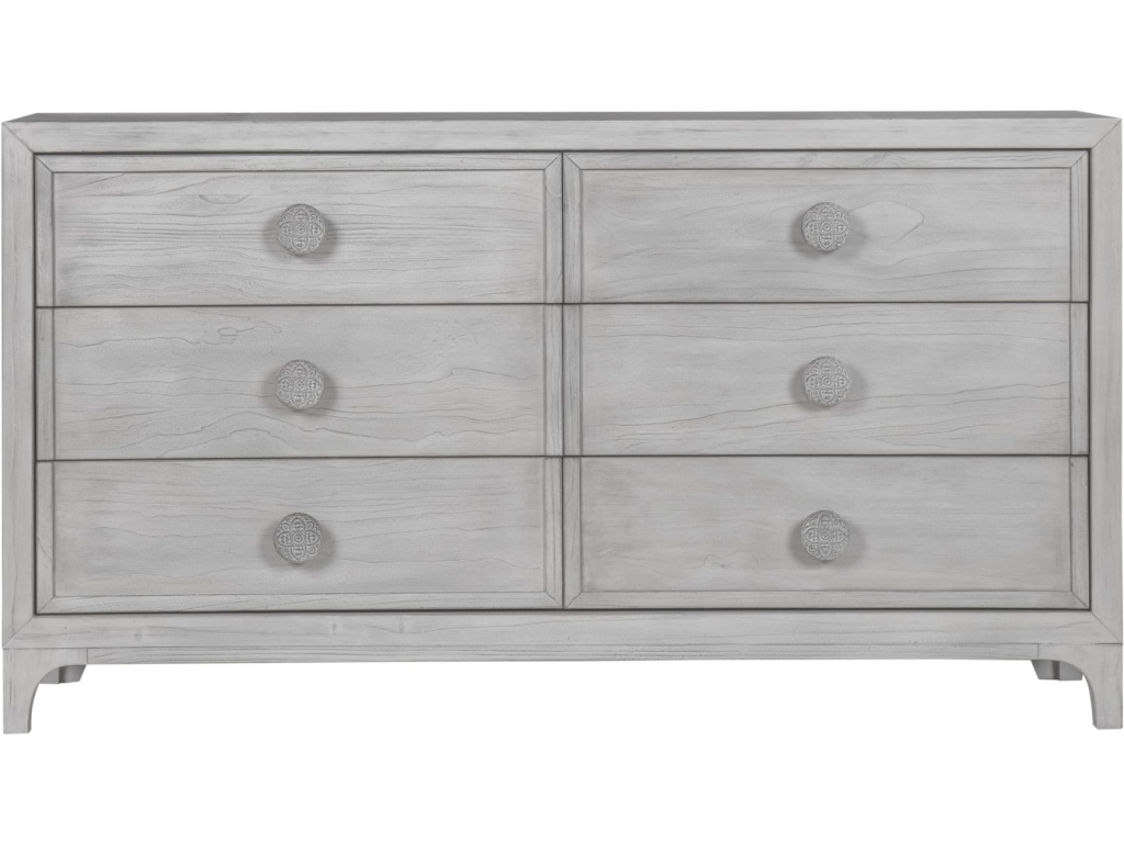 Boho Chic Six-Drawer Dresser in Washed White (2024) - image 3