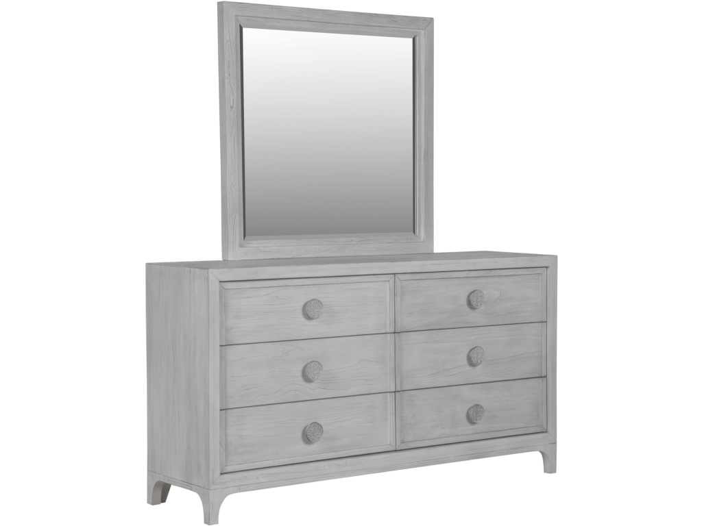 Boho Chic Six-Drawer Dresser in Washed White (2024) - image 4