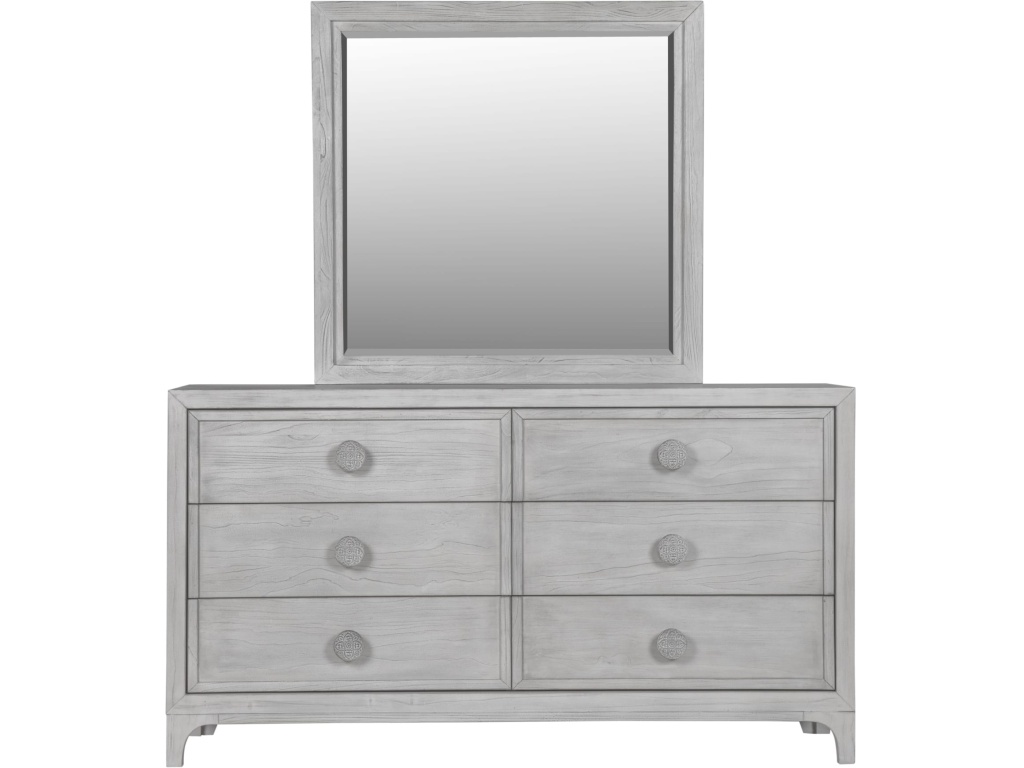 Boho Chic Six-Drawer Dresser in Washed White (2024) - image 5