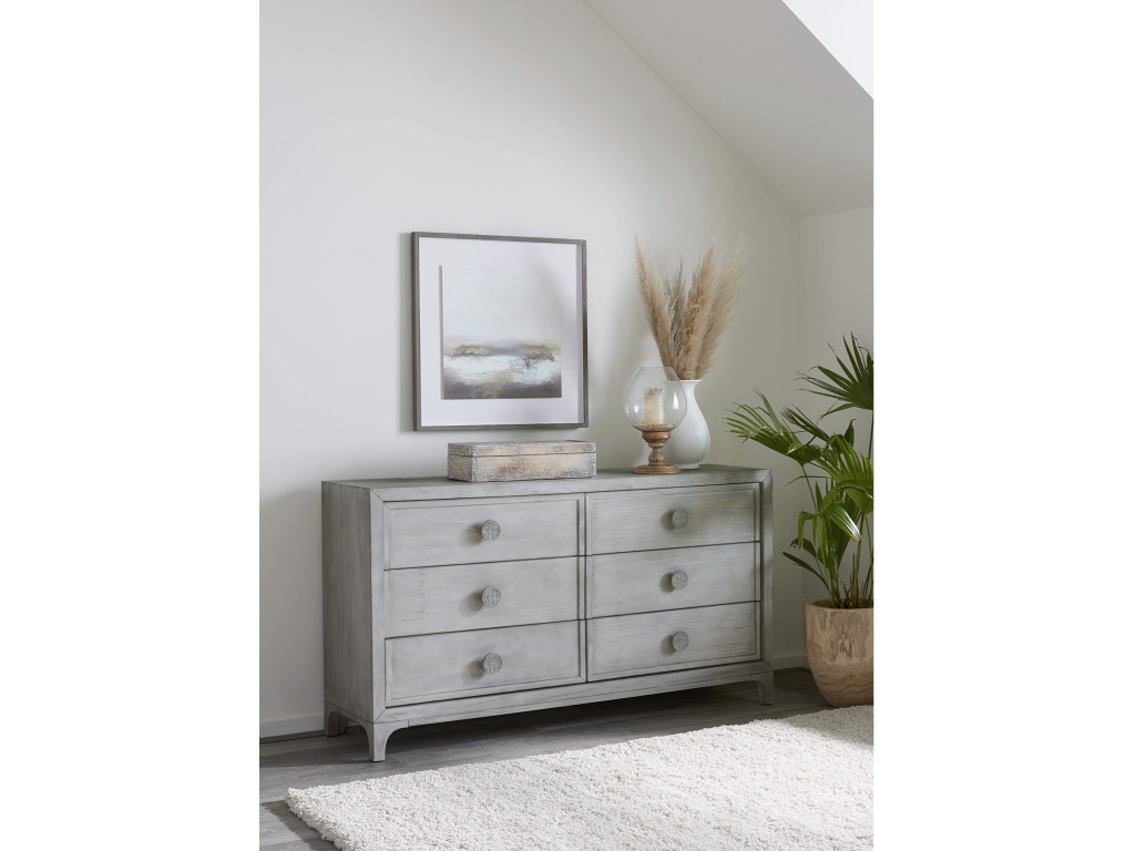 Boho Chic Six-Drawer Dresser in Washed White (2024) - image 7