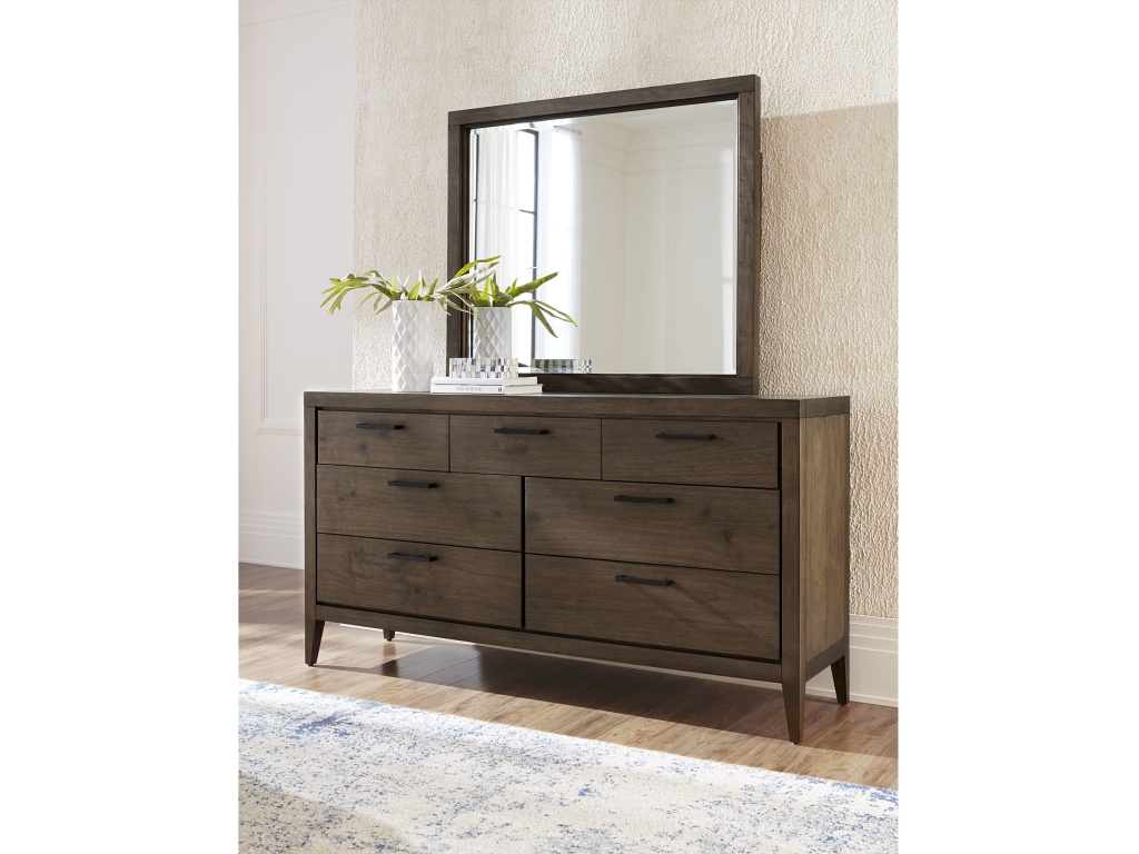 Boracay Beveled Glass Landscape Mirror in Wild Oats Brown - image 1