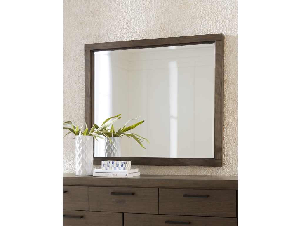 Boracay Beveled Glass Landscape Mirror in Wild Oats Brown - main image