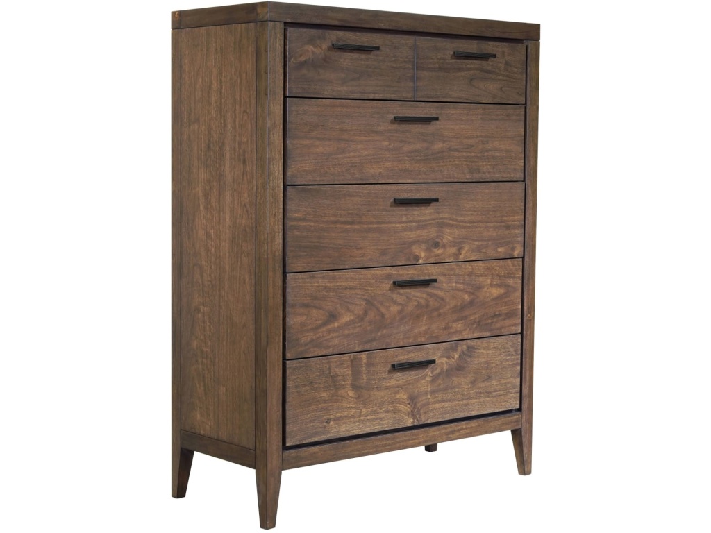 Boracay Five Drawer Walnut Chest in Wild Oats Brown (2024) - image 1
