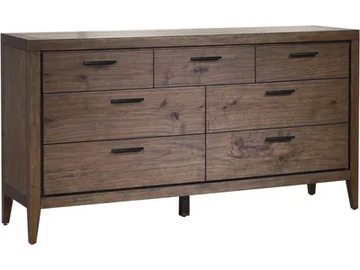 Boracay Seven Drawer Walnut Dresser in Wild Oats Brown (2024)