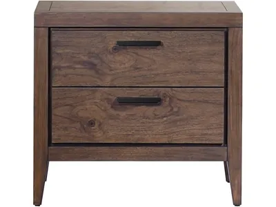 Boracay Two Drawer USB Charging Nightstand in Wild Oats Brown