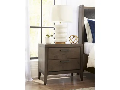 Boracay Two Drawer USB Charging Nightstand in Wild Oats Brown